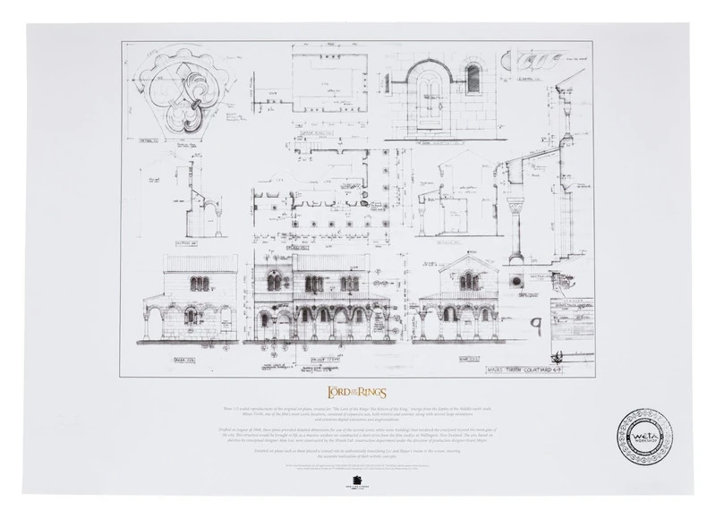 Weta Workshop Lord of the Rings Art Print The Courtyard of Minas Tirith 59 x 42 cm - Image 1