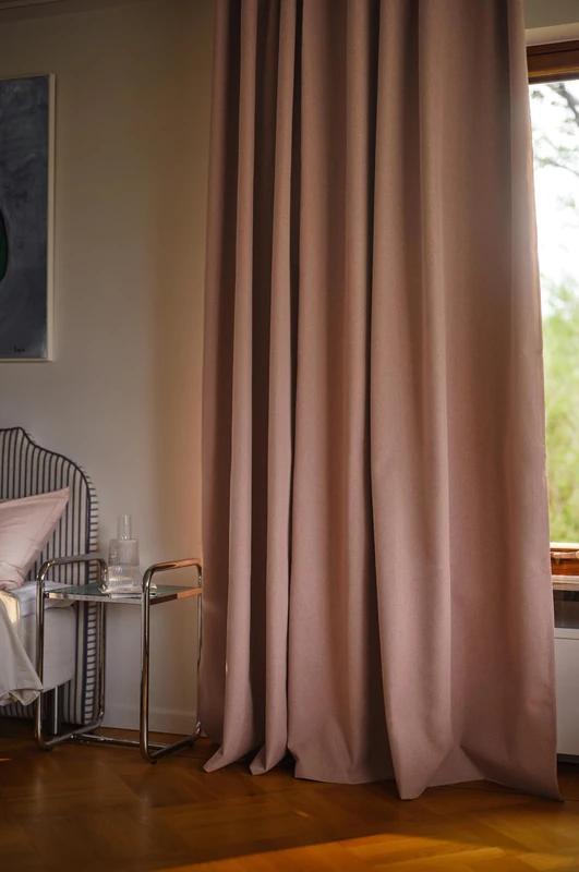 Jotex Moonbeam Blackout Curtain, Extra Wide, 270 cm, Multifunctional Curtain with 100% Light Blocking (Pack of 1), Light Pink, 270 x 250 cm