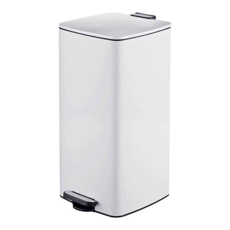 Relaxdays Kitchen Bin, 30 litres, soft-close lid, white