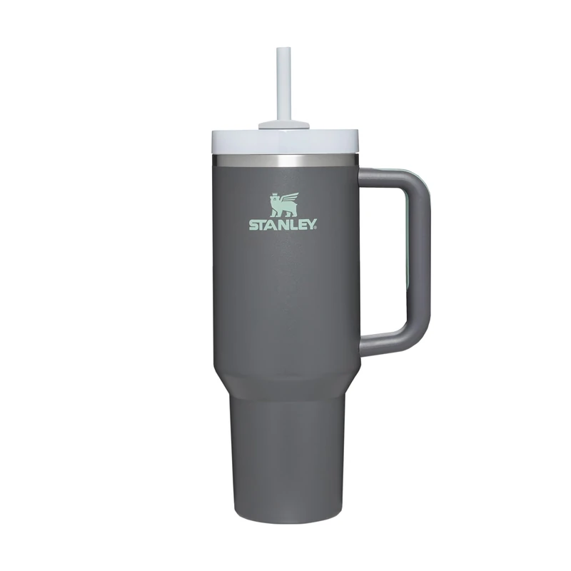 Stanley 1913 Quencher H2.0 Flowstate Tumbler 1.2L - Cold for 11 Hours - Iced for 48 Hours - Metal Water Bottle with Straw, Handle and Lid - Dishwasher Safe - Travel Mug for Cold Drinks - Charcoal