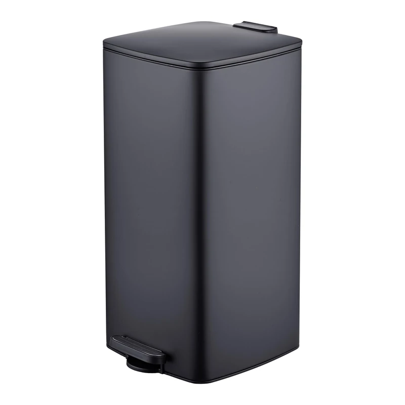 Relaxdays Kitchen Bin, 30 litres, soft-close lid, black