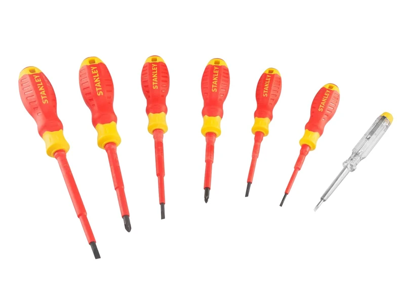 Stanley VDE Screwdriver Set, 7 Piece, with a Chrome Vanadium Steel Blade and a Hardened tip. - Image 1