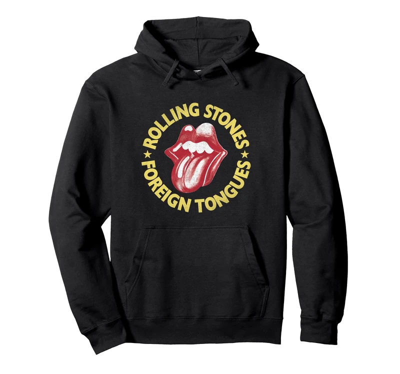 Official Rolling Stones Foreign Tongues Licks Pullover Hoodie