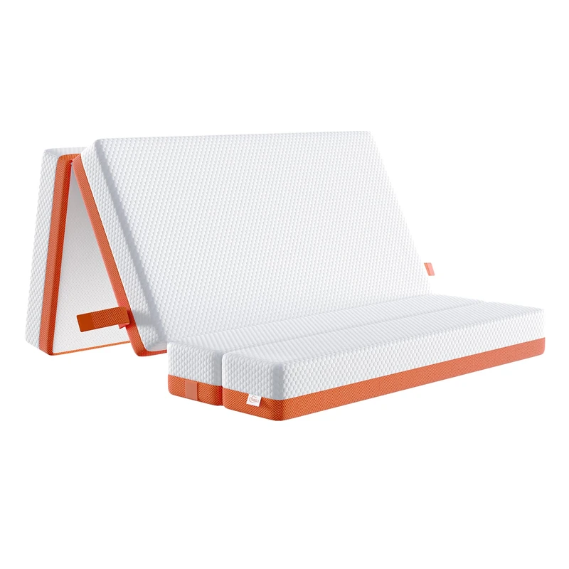 TeQsli Small Double Foldable Mattress, 15CM Memory Foam Folding Mattress with Removable Washable Cover, for Guest Beds, Camping and Road Trips, CertiPUR-US Certified (120x190x15CM)