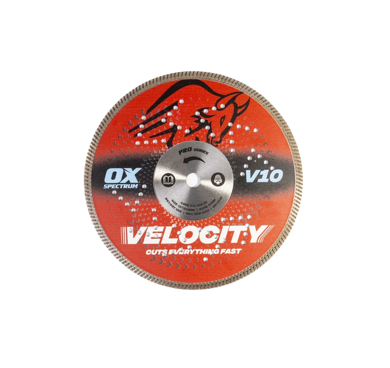 OX Pro V10 Diamond Blade for Concrete 300mm (12") x 20mm Bore – Professional Turbo Cutting Disc for Brick, Stone & Masonry – Fast Clean Cuts for Petrol Cut-Off Saws