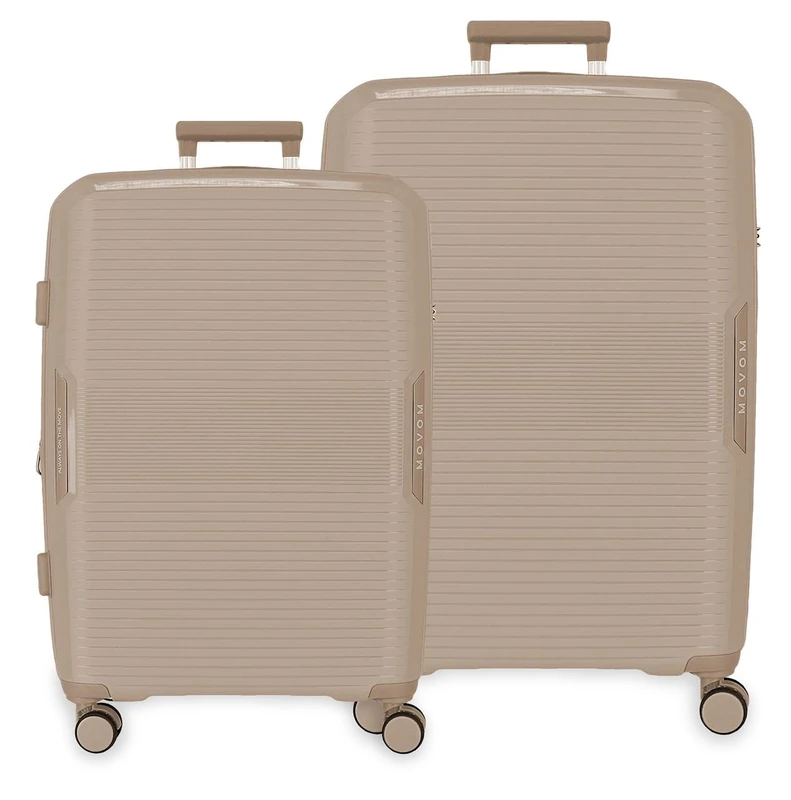 Movom Inari Luggage Set Beige 68/78 cm Rigid Polypropylene TSA Lock Integrated 189L 8 kg 4 Wheels Double Extendable Hand Luggage