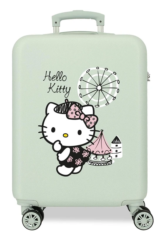 Sanrio Hello Kitty Fair Cabin Suitcase Green 38 x 55 x 20 cm Rigid ABS Side Combination Lock 34L 2.6 kg 4 Double Wheels Hand Luggage
