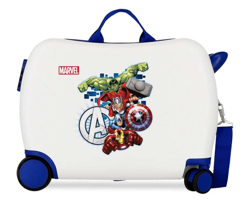Joumma Marvel Avengers Attack Children's Suitcase White 50 x 38 x 20 cm Hard ABS Combination Lock Side 34L 2.1 kg 4 Wheels Hand Luggage