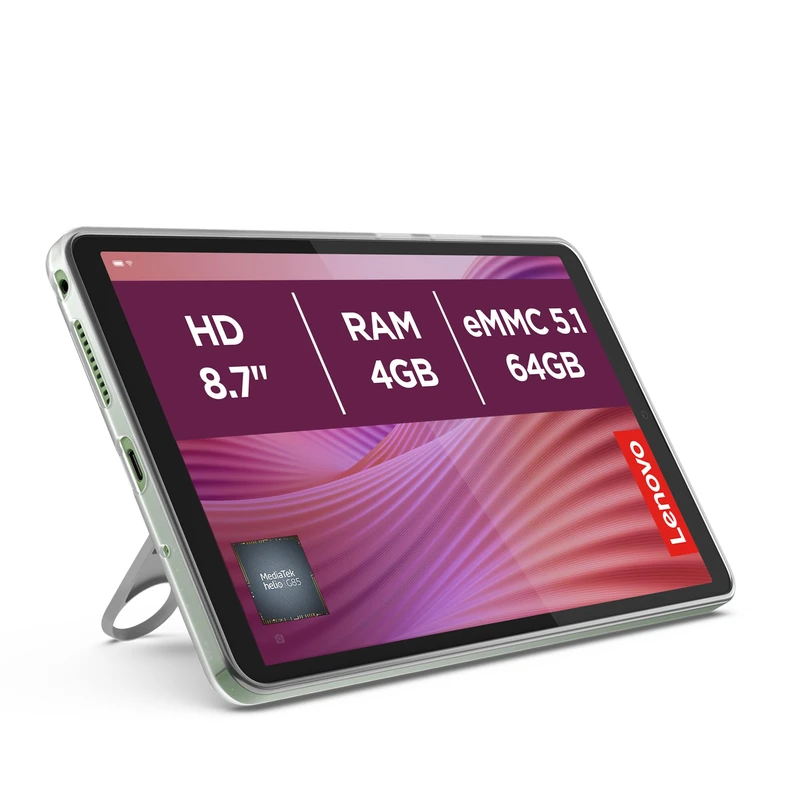 Lenovo Tab One Android Tablet | 8.7 inch HD Display | MediaTek Helio G85 | 4GB RAM | 64GB eMMC 5.1 | USB-C | Wi-Fi 5 | Clear Case Included | Seafoam Green