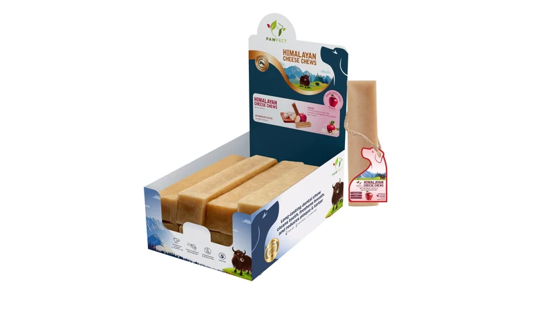 Pawfect Himalayan Yak Dog Chews with Real Apple - All Natural - Plaque Off And Tartar Control - High Protein, Grain-free Dog Treats - Pack of 20 Chews for Medium Dogs (1300g/45.85oz)