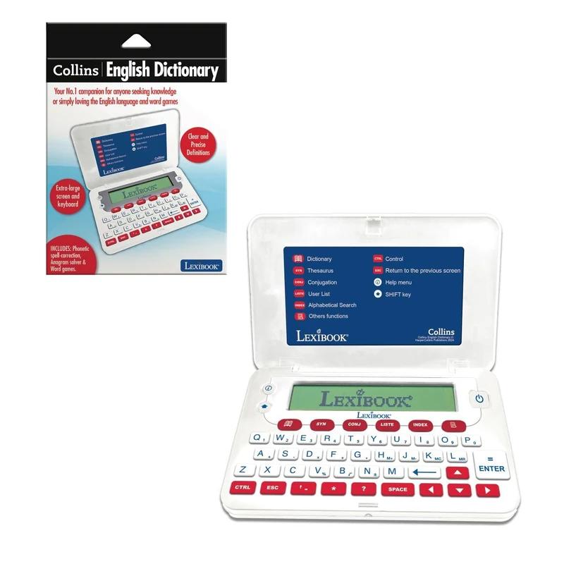 LEXIBOOK, Collins Electronic English Dictionary, White Red, D860ENLXB