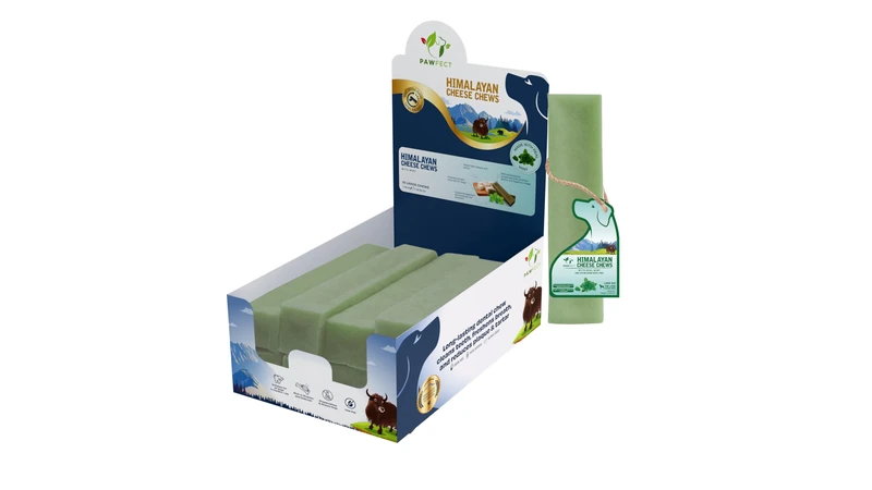 Pawfect Himalayan Yak Chews with Real Mint - Long Lasting Dog Chews - Plaque Off and Tartar Control - High Protein, Grain-free - Natural Dog Treats - Pack of 10 Chews for Large Dogs (1400g/49.38oz)