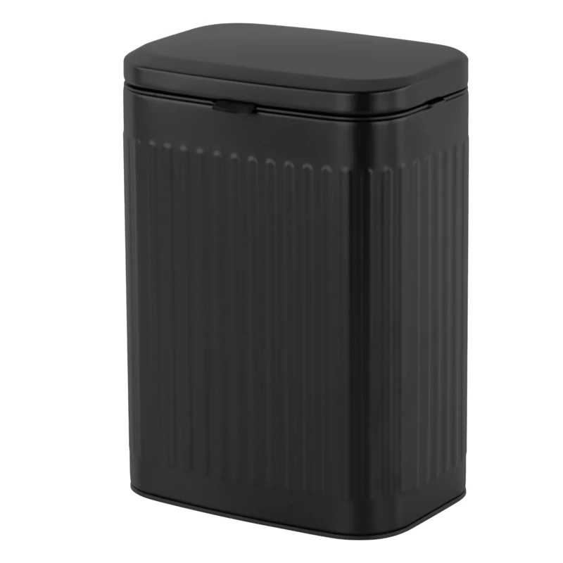 Relaxdays Wall-mounted bin, 8 l, hook-on or adhesive, black