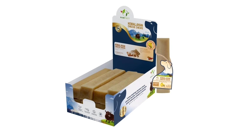 Pawfect Himalayan Yak Dog Chews with Peanut Butter & Banana - All Natural - Plaque Off And Tartar Control - High Protein, Grain-free Dog Treats - Pack of 20 Chews for Medium Dogs (1300g/45.85oz)