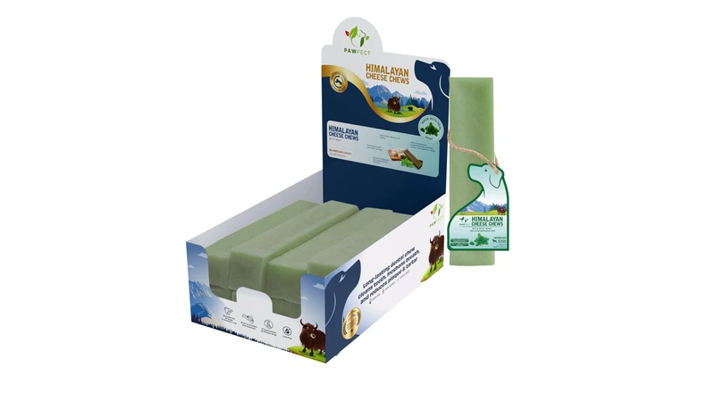 Pawfect Himalayan Yak Chews with Real Mint - Long Lasting Dog Chews - Plaque Off and Tartar Control - High Protein, Grain-free - Natural Dog Treats - Pack of 20 Chews for Medium Dogs (1300g/45.85oz)