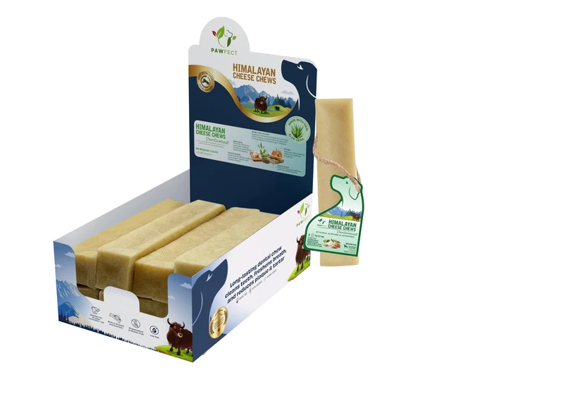 Pawfect Dentamust Himalayan Yak Chews with Aloe, Honey & Green Tea - Long Lasting Dog Chews with Superfoods - Multifunctional Dog Treats - Pack of 20 Chews for Medium Dogs (1300g/45.85oz)