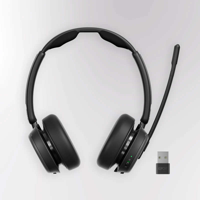 EPOS IMPACT 1000 MS UC ANC Wireless Headset with USB-C + USB-A Wireless Adapter for PC & Mac – Bluetooth On-Ear Headphones with Adaptive ANC & AI Noise-Canceling Microphone