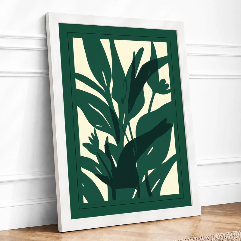 Radiance Botanical Framed Wall Art Print A1 (84.1×59.4cm) White, Wall Decor for Living Room, Bedroom, Office & Home, Ready to Hang, Art Gift - Image 1