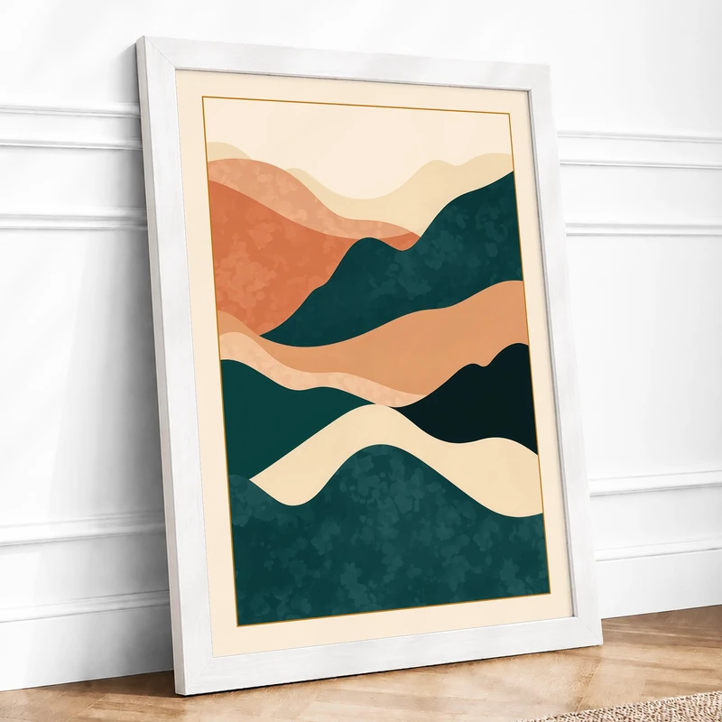 Peaceful Horizons Minimalist Framed Wall Art Print A1 (84.1×59.4cm) White, Wall Decor for Living Room, Bedroom, Office & Home, Ready to Hang, Art Gift - Image 1