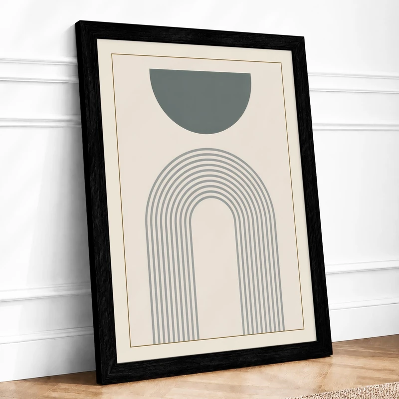 Arch and Balance Minimalist Framed Wall Art Print A1 (84.1×59.4cm) Black, Wall Decor for Living Room, Bedroom, Office & Home, Ready to Hang, Art Gift