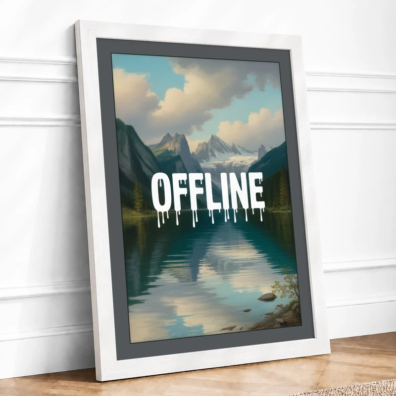 Offline Apartheid Modern Framed Wall Art Print A1 (84.1×59.4cm) White, Wall Decor for Living Room, Bedroom, Office & Home, Ready to Hang, Art Gift - Image 1