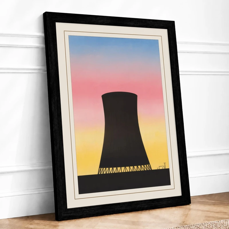 Horizon Industrial Framed Wall Art Print A1 (84.1×59.4cm) Black, Wall Decor for Living Room, Bedroom, Office & Home, Ready to Hang, Art Gift