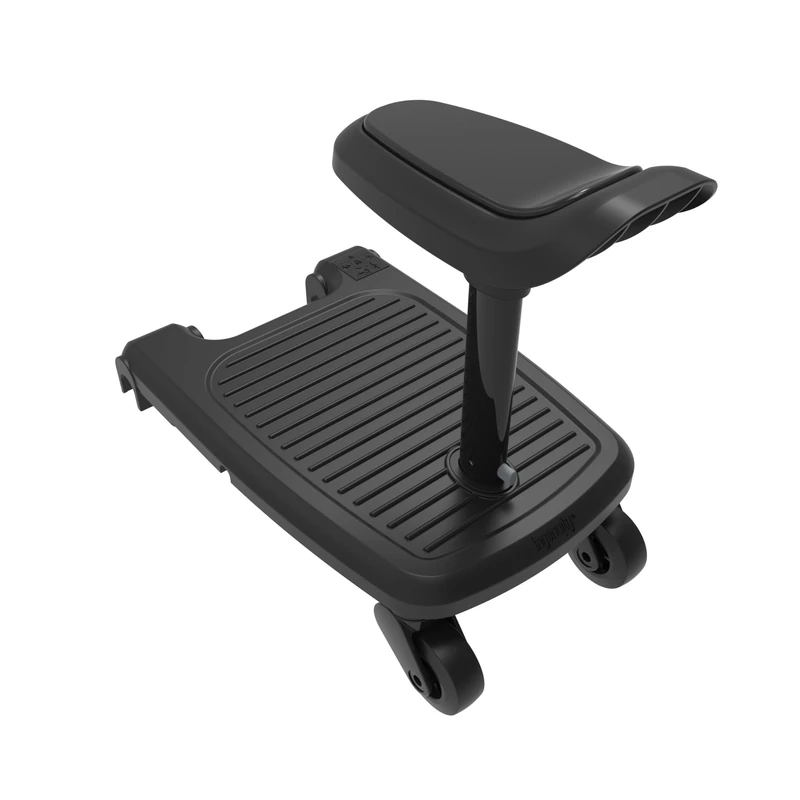 Ingenuity Foldaway Ride-On Board with Removable Seat, 2-in-1 Standing or Seated Toddler Ride, Folds with Stroller, Compatible with 3DSuite Stroller