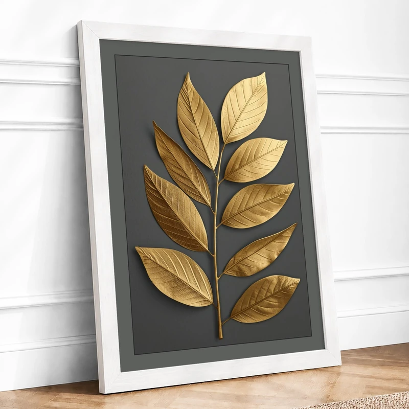 Gilded Botanica Botanical Framed Wall Art Print A1 (84.1×59.4cm) White, Wall Decor for Living Room, Bedroom, Office & Home, Ready to Hang, Art Gift - Image 1