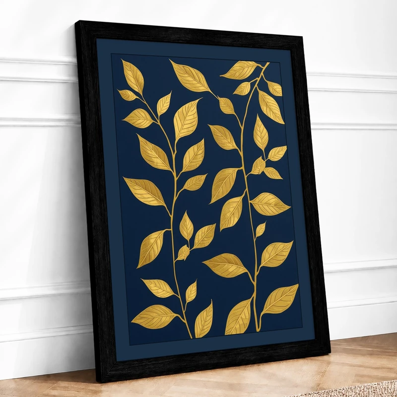 Gilded Botanica Botanical Framed Wall Art Print A1 (84.1×59.4cm) Black, Wall Decor for Living Room, Bedroom, Office & Home, Ready to Hang, Art Gift