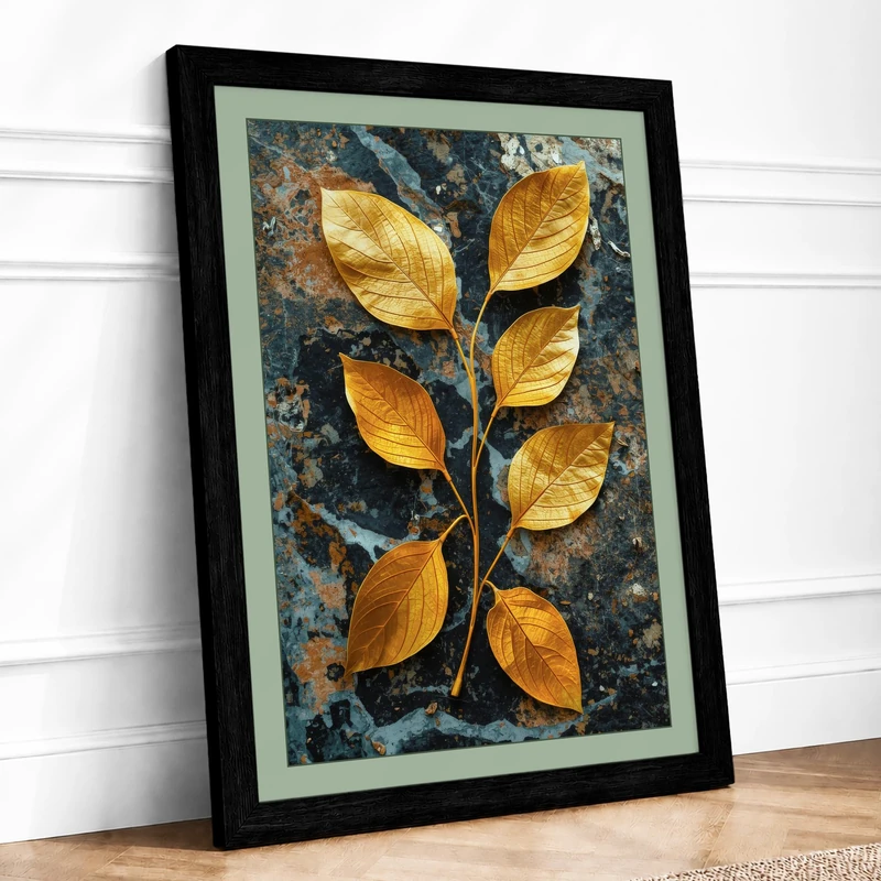 Gilded Botanica Botanical Framed Wall Art Print A1 (84.1×59.4cm) Black, Wall Decor for Living Room, Bedroom, Office & Home, Ready to Hang, Art Gift - Image 1