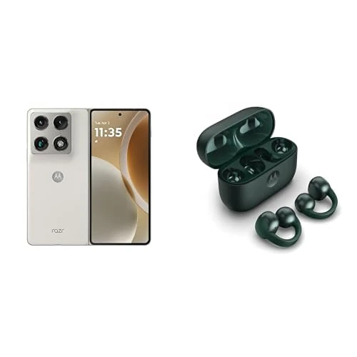 Motorola Razr70 Fold LILY WHITE with Moto buds loop - Green