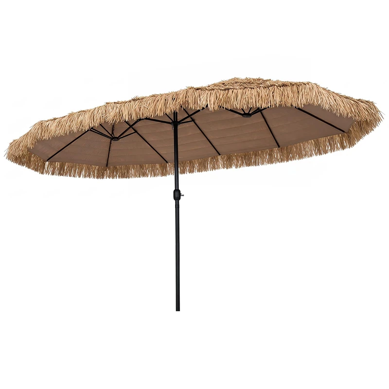 SPOTRAVEL 4.5m Double-Sided Thatched Tiki Parasol