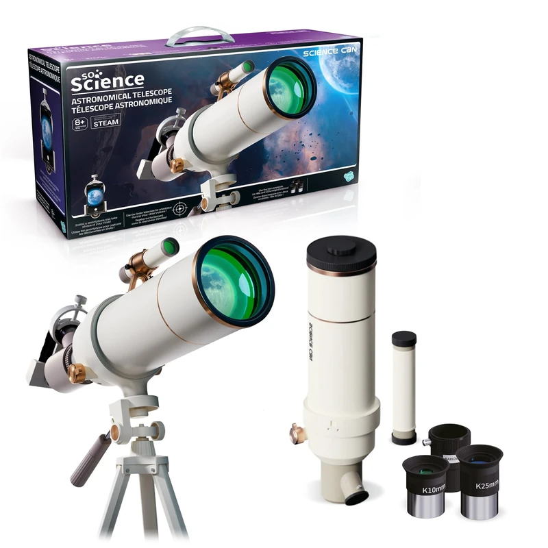 Canal Toys - So Science - Astronomical Telescope for Children from 8 Years - 120x Magnification - 16x and 40x Eyepieces - Smartphone Holder - Adjustable Tripod - Moon & Planets Astronomy Kit - COS