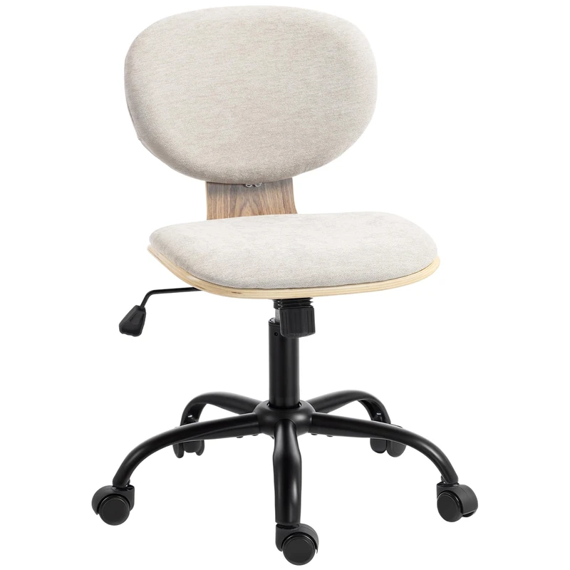 HOMCOM Home Office Chair Rocking Function Adjustable Height Light Grey