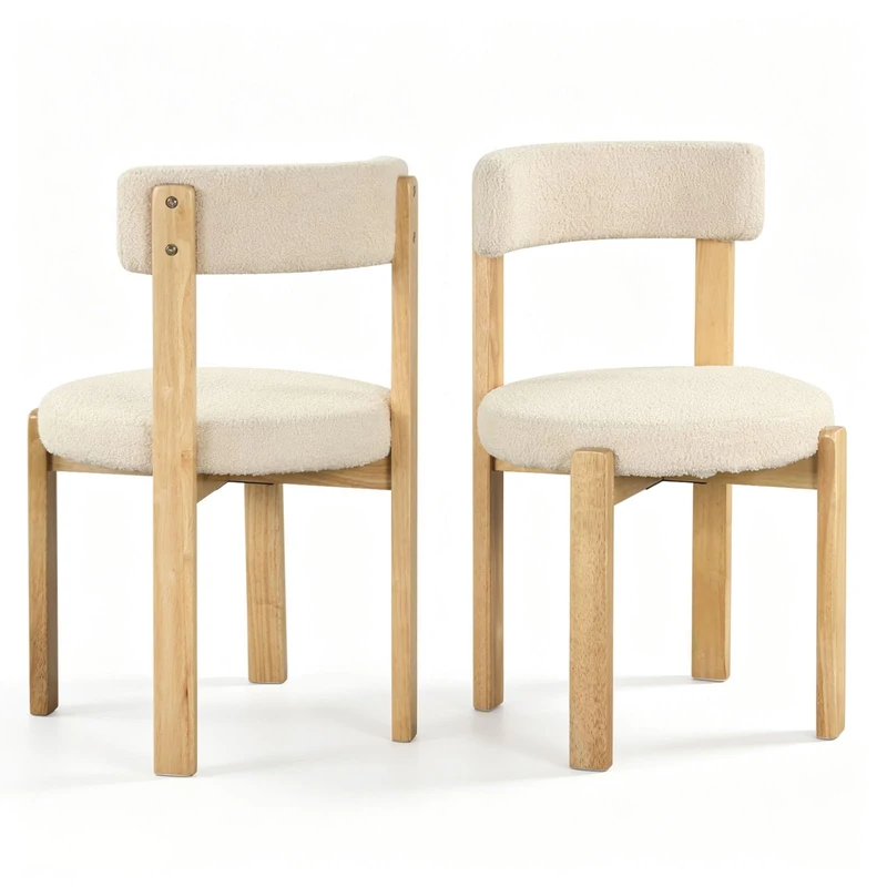 GiantexUK Dining Chairs Set of 2, Modern Kitchen Chairs with Padded Seat