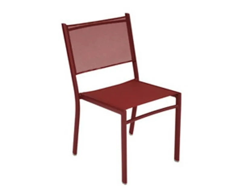 Fermob FE-COSTA/P26 Set X4 Garden Chair, Chilli, Aluminium and TTE Batyline® Fabric, 87.5 x 51 x 51 cm, Stackable, UV Resistant, Made in France