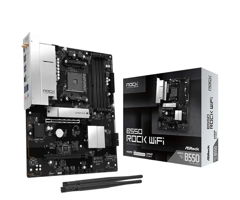 AsRock Mainboard B550 Rock WiFi ATX Socket AM4 AMD B550 (90-MXBV20-A0UAYZ)