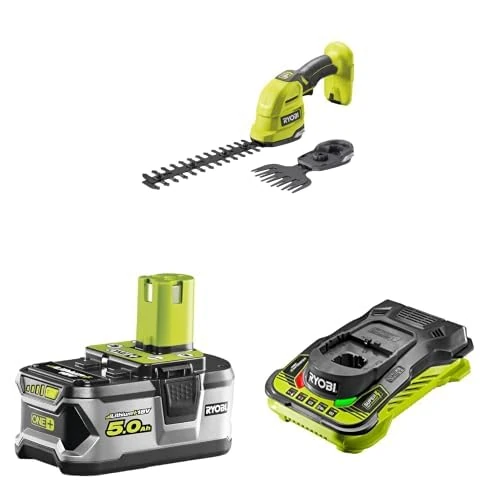Ryobi - RY18GSA-0 2 in 1 Topiary Trimmer & Shears + 5ah Battery & Charger