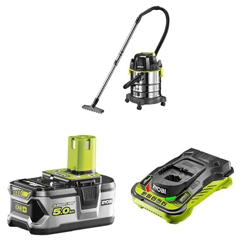 RYOBI R18WDV-0 Wet & Dry Vac + 5ah Battery & Charger