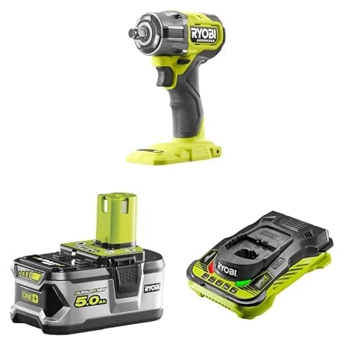 RYOBI RIW18CBL-0 Brushless Compact Impact Wrench + 5ah Battery & Charger