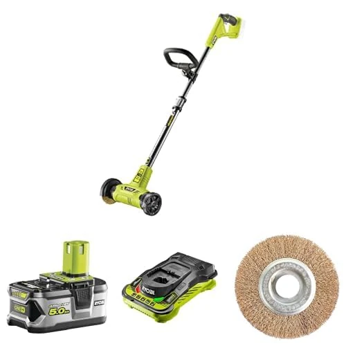 RY18PCA-0 Patio Cleaner with Wire Brush + RAC814 Wire Brush + 5Ah Battery & Charger