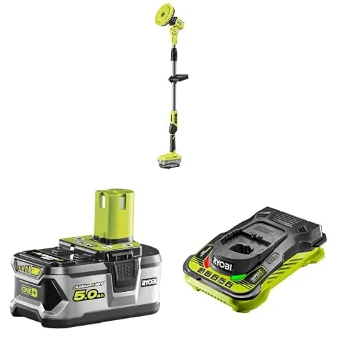 RYOBI Telescopic Power Scrubber + 5ah Battery & Charger