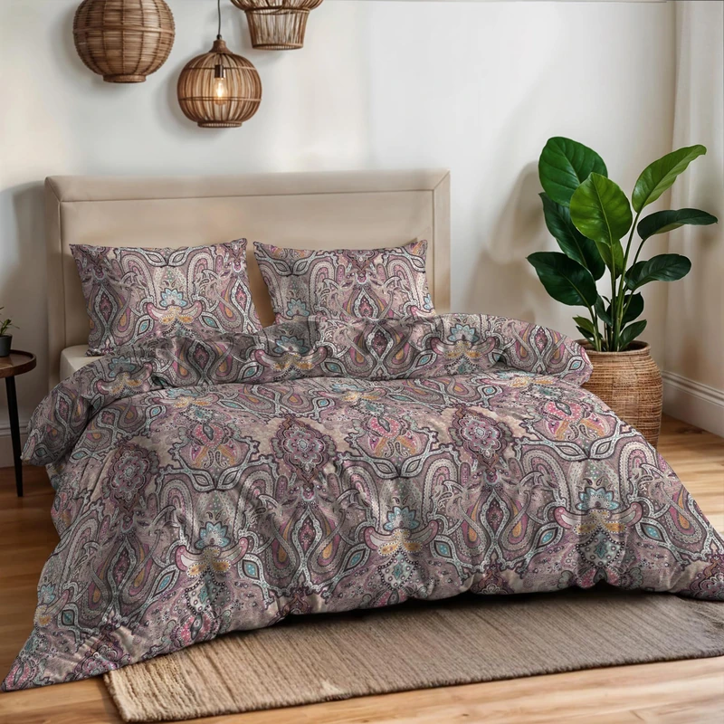 Aurora Double Duvet Cover Set – 100% Cotton – Made in Italy – Sleeping Bag 250 x 200 cm + 2 Pillowcases – Amanza
