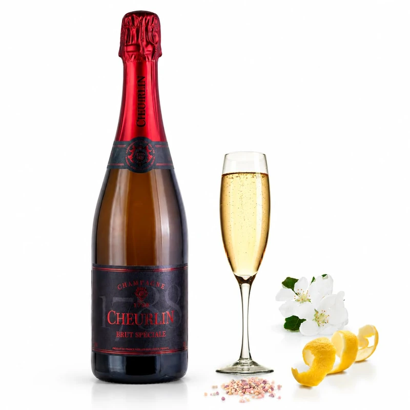 Champagne Cheurlin Spéciale Premium Brut Champagne | French Sparkling Wine | Elegant Brut Champagne with Citrus, Green Apple, Pear & Brioche Notes | 750ml | 12% ABV