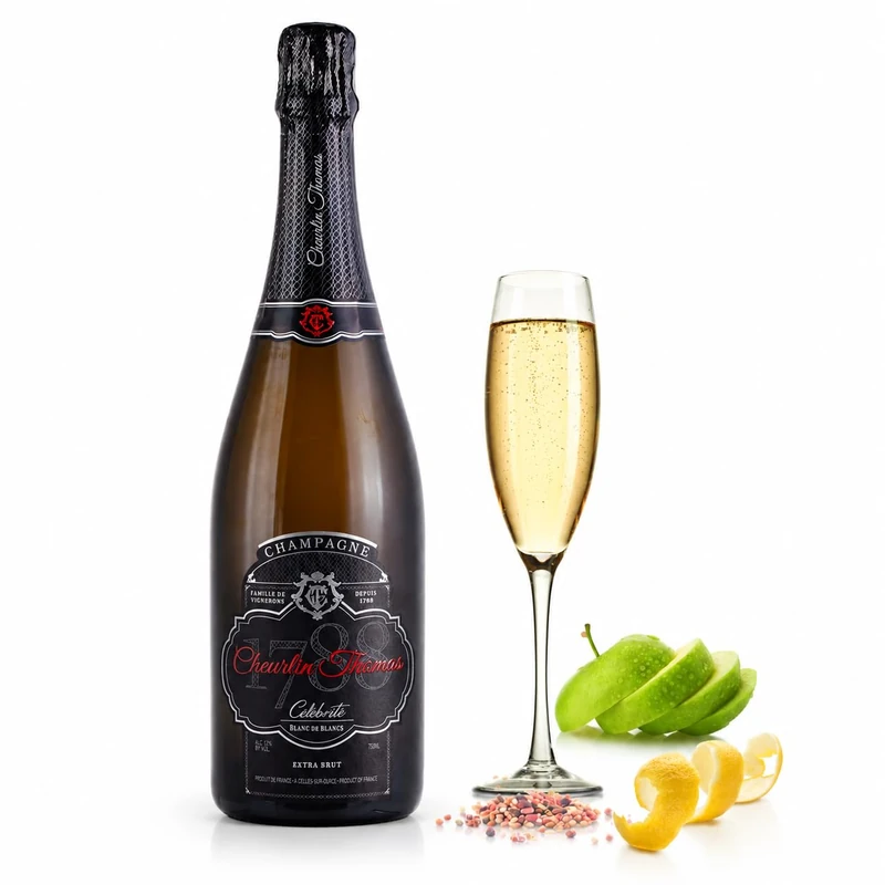 Champagne Cheurlin Célébrité Isiah Thomas | Premium Zero Dosage Brut Champagne | Grower's Champagne | Chardonnay & Pinot Blanc | 750ml | 12% ABV