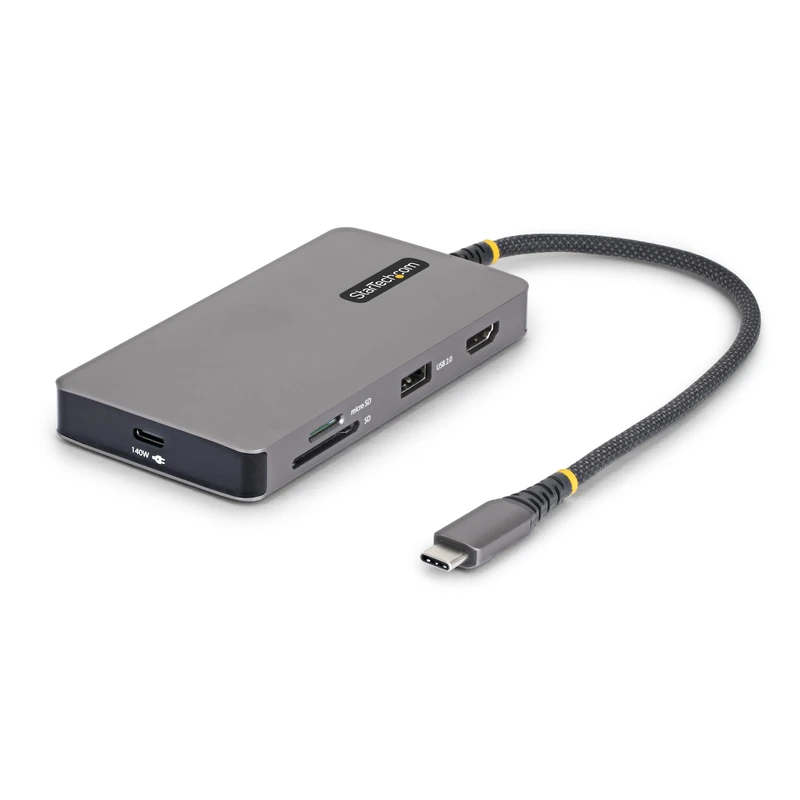 StarTech 9-in-1 USB-C Multiport Adapter with 4K 60Hz HDMI, 140W Power Delivery, USB 10Gbps, GbE, SD and MicroSD Slots, Plug-and-Play Mini Dock for Dell, HP, Lenovo Laptops