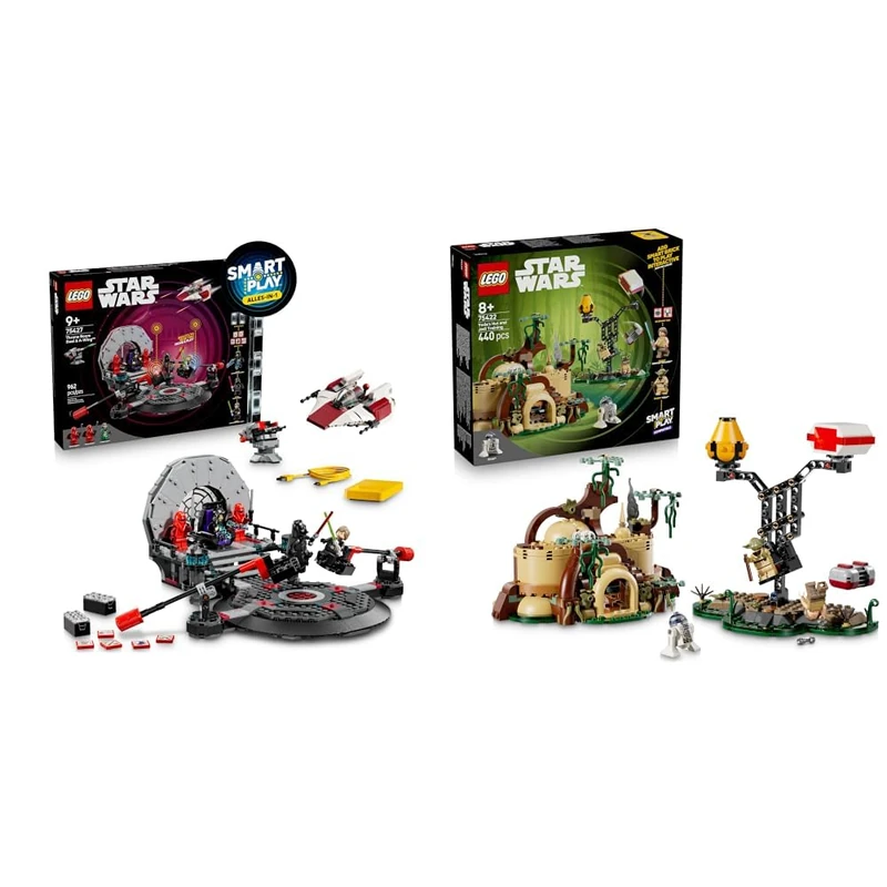 LEGO Star Wars SMART Play: Throne Room Duel & A-Wing Interactive Building Toy - All-In-One Set + Yoda’s Hut and Jedi Training - Building Toy for Role Play - Compatible Set 75427 + 75422 - Image 1