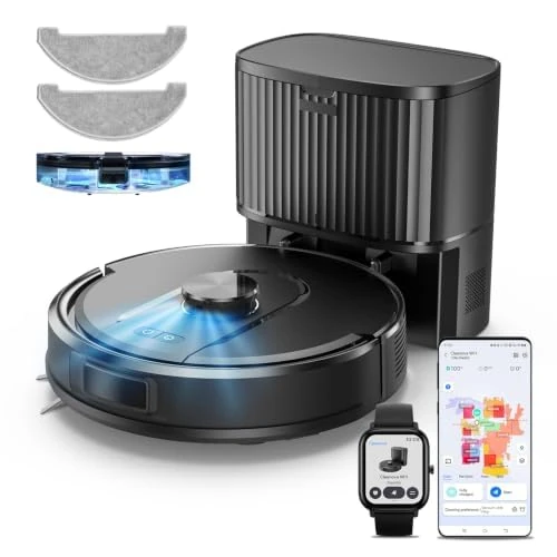 Vexilar Robot Vacuum, Laser Navigation, 10000Pa Strong Suction, 180 Mins Runtime, 60 Days Hands-Free Cleaning for Carpets, Floors & Pet Hair