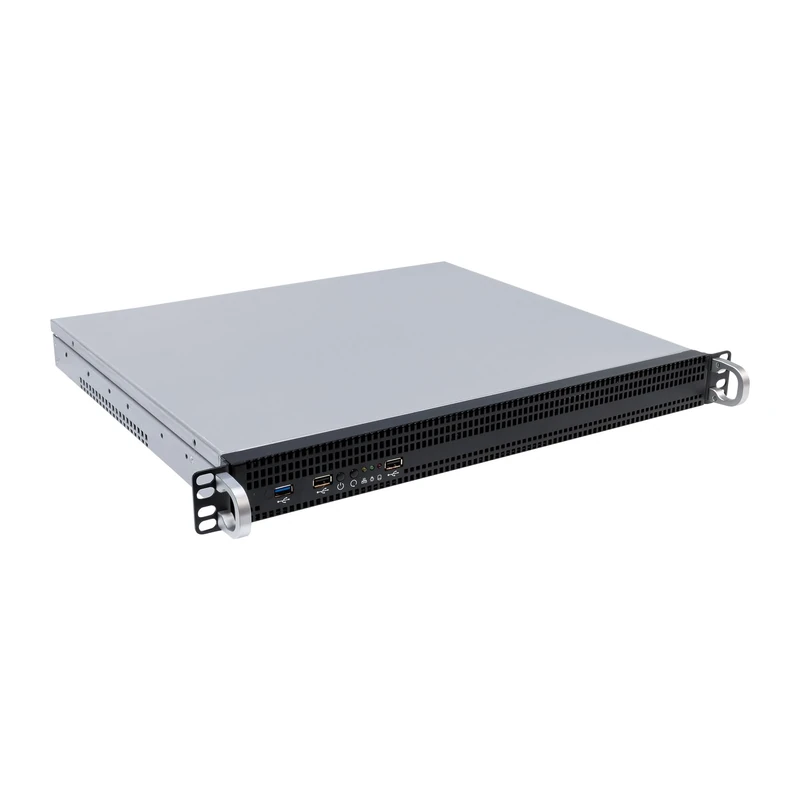 UNYKAch Chassis Rack 1U 19" UK1029, 430 (L) x 380 (W) x 45 (H) mm, Box with Anti Dust Filter, 2 USB 2.0 Ports, 1 USB 3.0 Port, 3 Double Ball Fans 40 mm