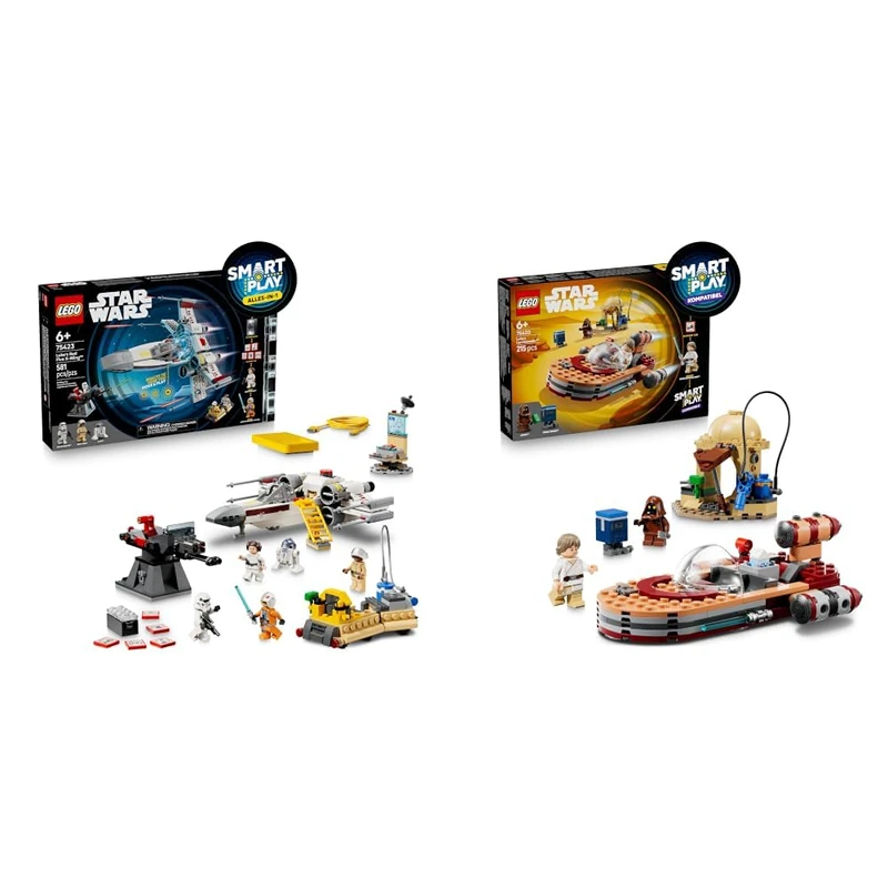 LEGO Star Wars SMART Play Bundle: Luke’s Red Five X-Wing All-In-One Set 75423 + Luke’s Landspeeder Compatible Set 75420 - Interactive Toys - Gifts for 6+ Year Old Boys & Girls - Image 1